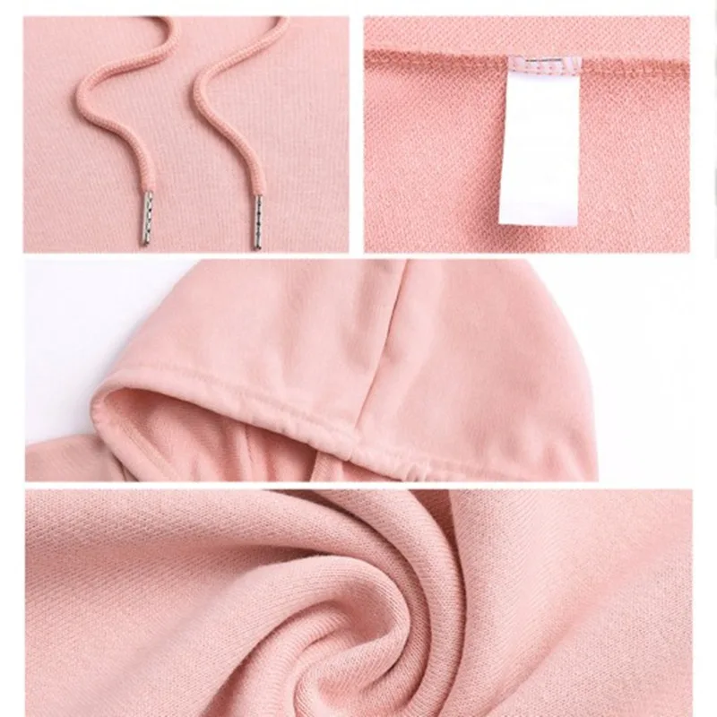 

New Women Fashion Beauty Girls Print Casual Hooded Sweatshirts Female Basic Spring Fall O Neck Cotton Hoodies Chic Pullover Tops