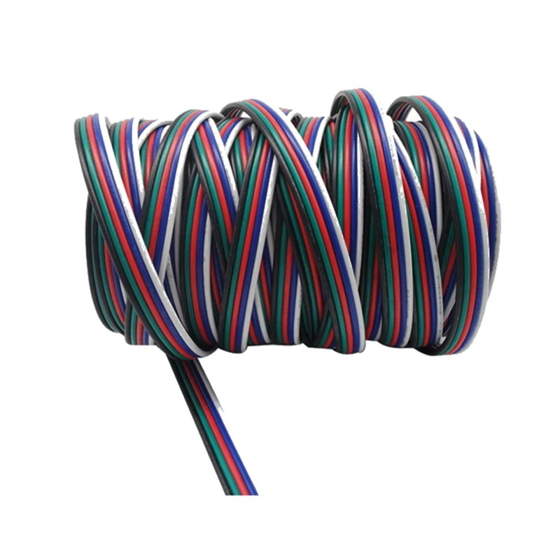5M/10M/20M/50M RGBW 5pin connector 5 channel extend cable for 5050 RGBWW led strip Extension wire cord | Обустройство дома