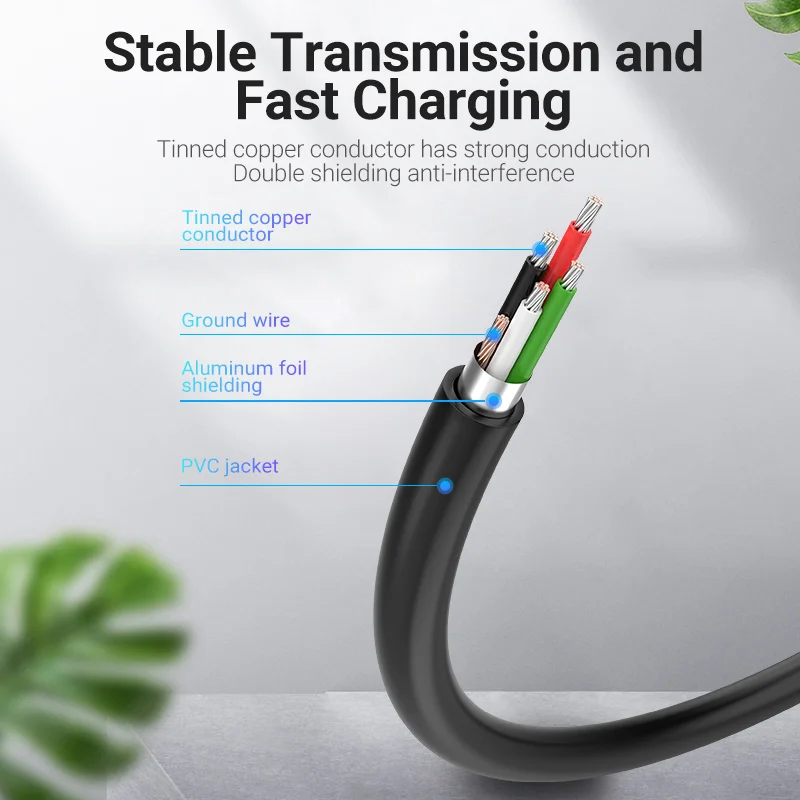 Vention Mini USB-кабель с вилкой USB 2 0 к быстрой передачи данных Зарядное устройство