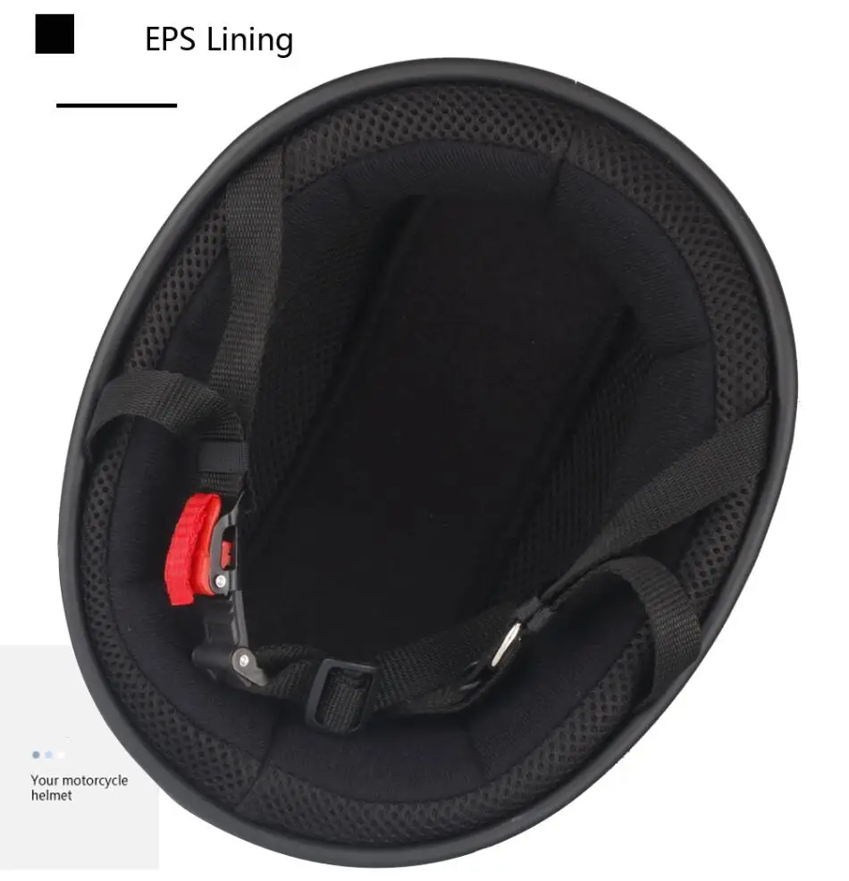 

NEW BLACK Half Face Vintage Motorcycle Helmet Retro Kask,Cafe Racer,Scooter,Cruiser,Chopper,Matte black,EPS lining,DOT approved