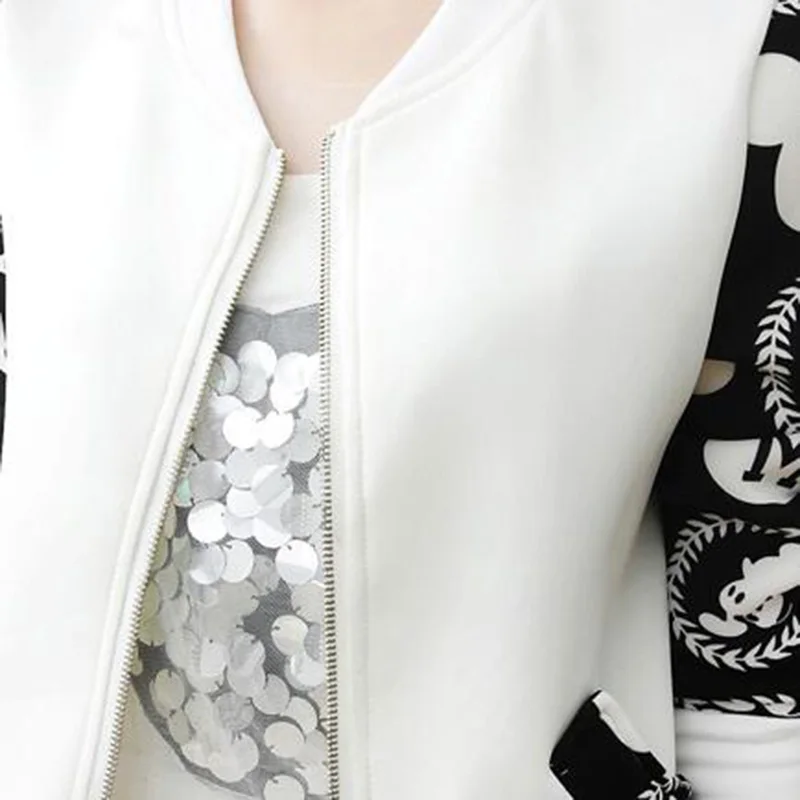 Куртка-бомбер женская с принтом модная базовая короткая куртка на молнии в стиле