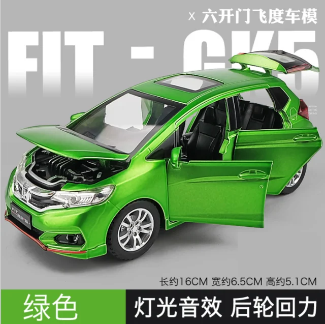 Модель автомобиля Honda Fit из сплава 1: 32 модель со звуком и светильник на 6 дверей