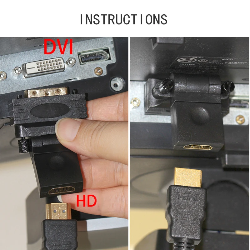 90 180 градусов вращение DVI 24 + 1 к HDMI совместимого адаптера на HD 1080P ТВ конвертер для