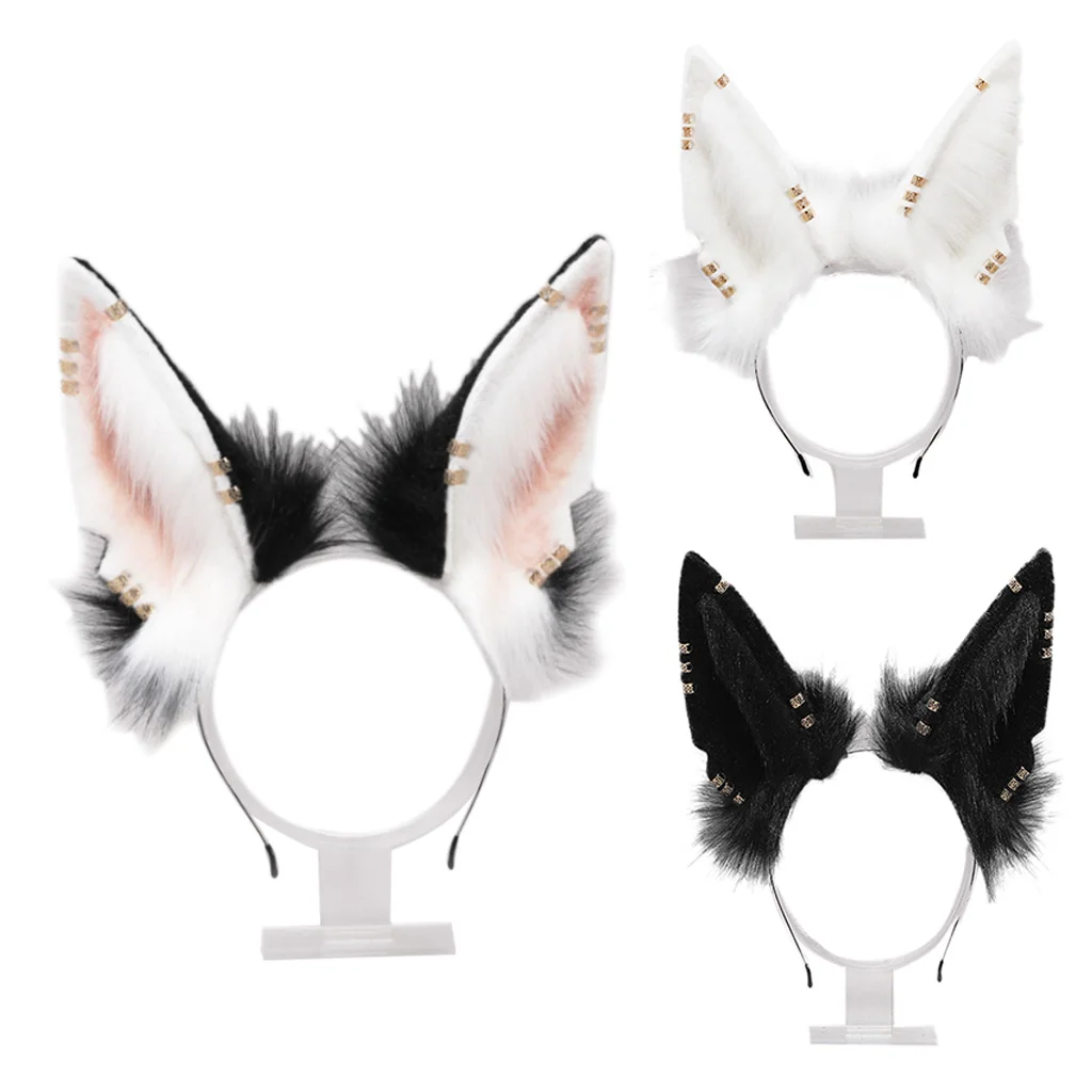 

Cosplay Furry Headdress Headband Animal Wolf Ears Long Fur Kawaii Hair Props