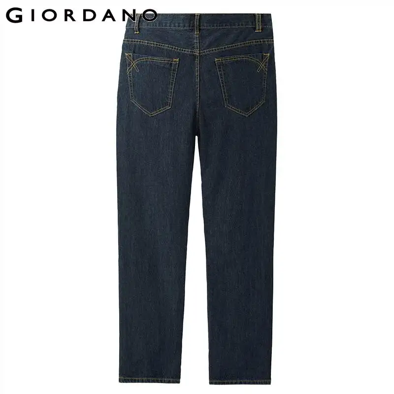 Giordano Men Jeans Denim Jeans Elastic Mid Rise Narrow Feet Quality Cotton Denim Jeans Pantalones Whiskering Denim Clothing