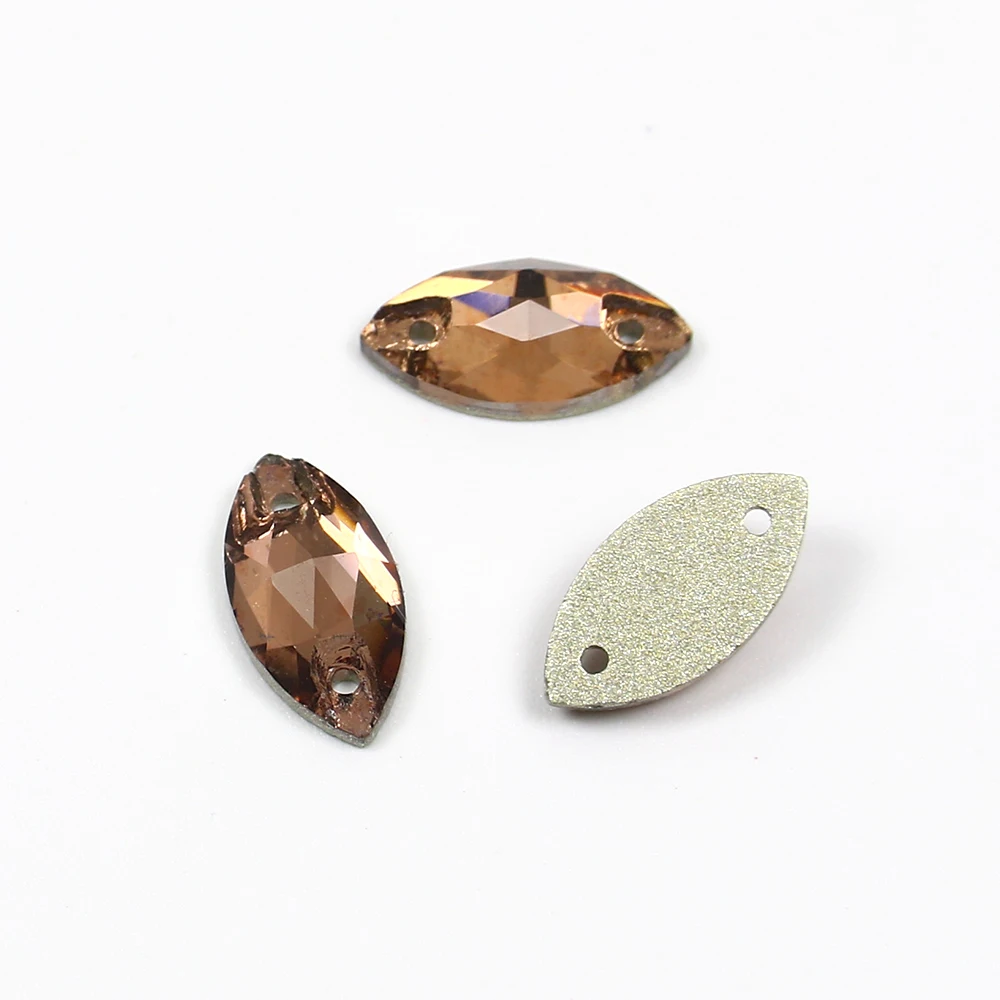 Стразы для шитья с помощью пупка 12*6 мм аппликацией в виде листьев и плоской