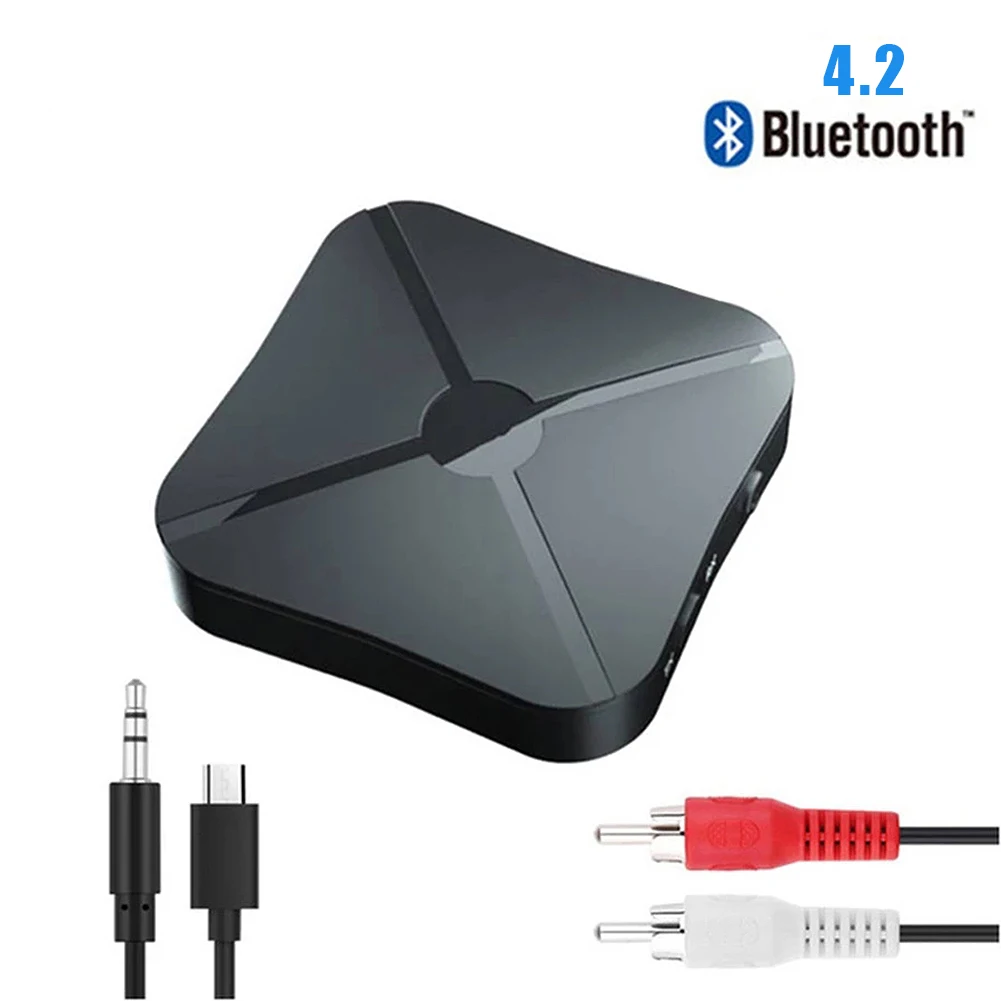 

Ресивер-передатчик 2 в 1 Bluetooth-совместимый с реальным стереозвуком 4,2 беспроводной адаптер аудио с 3,5 мм AUX для ТВ MP3 ПК