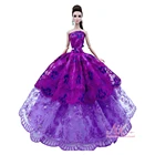 Свадебное платье принцессы NK, 1 шт., фиолетовое, наряды для кукол Барби, аксессуары для кукол 16 BJD, детские игрушки