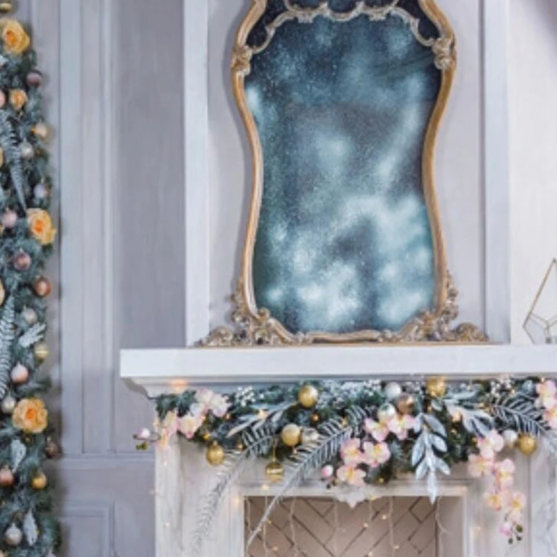 

7X5Ft Christmas Photography Background Fireplace Christmas Gifts Colorful Christmas Tree Photo Gallery Background Cloth