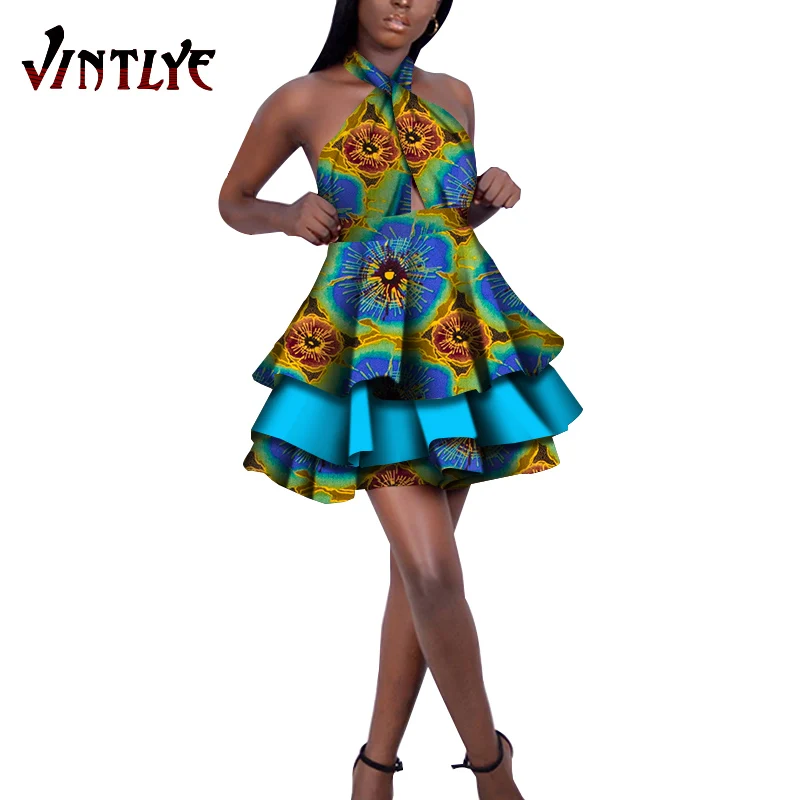 Новые женские платья без рукавов в африканском стиле анкары коктейльное