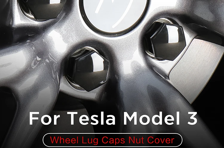 LUCKEASY для Tesla модель 3- Aero комплект колпачков для колес комплект центральной крышки и колпачок гайки колеса 20шт(зеркальный раздел