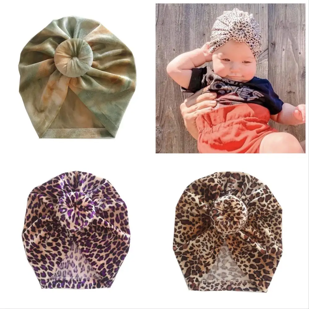 

2020 autunm winter kids turban leopard Hat baby velvet Caps Boy Girls Princess Children's Hats Baby Beanie Hats accessories