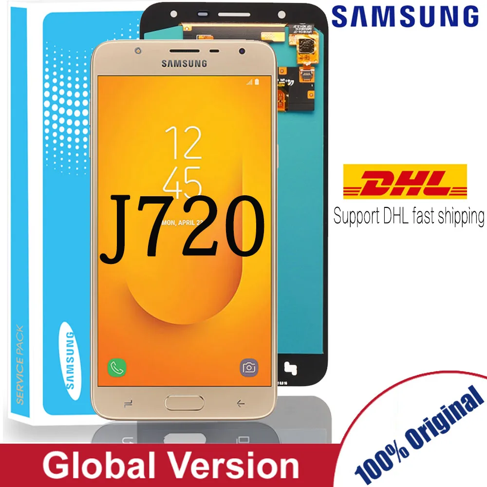 ЖК дисплей с дигитайзером в сборе для samsung Galaxy J7 Duo 2018 J720 J720F AMOLED 5 дюйма|Экраны