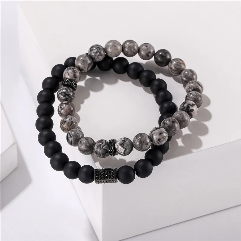 Набор браслетов для мужчин и женщин крутые ювелирные украшения с натуральным