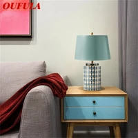 oufula luxury table lamp contemporary led ceramic decorative pattern desk light luxury for home bed room