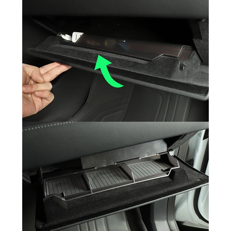

Center Console Storage Box Armrest Box Organizer Double Storey Non-Slip Glove Box for Tesla Model X 2017 2018 2019 2020
