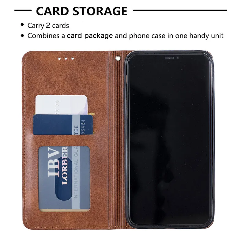 Магнитный кожаный флип чехол для телефона Iphone 11 Pro Samsung Note10plus сращивающийся