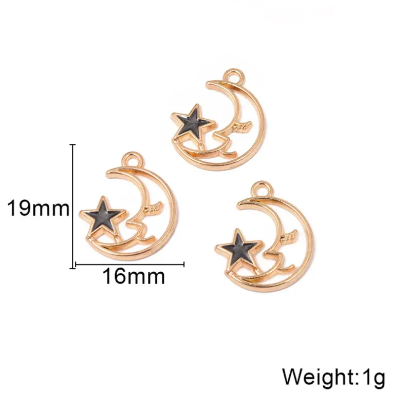 

Moon Star Charm Pendants Gold Jewelry Making Finding DIY Bracelet Necklace Earring Accessories Handmade Tools 20pcs