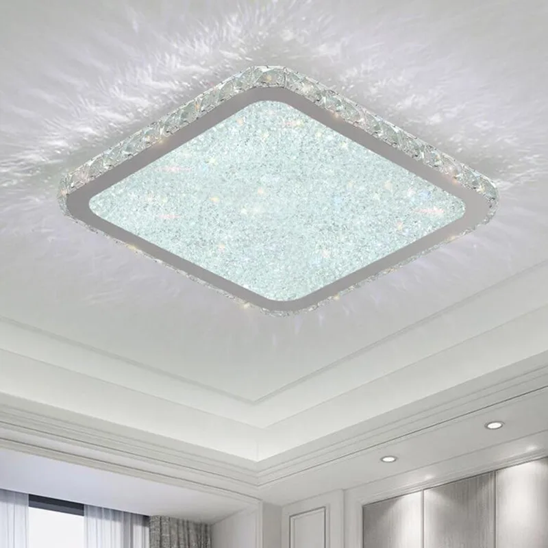 Crystal LED ceiling lamp creative bedroom energy-saving square lamp modern simple lighting indoor lighting