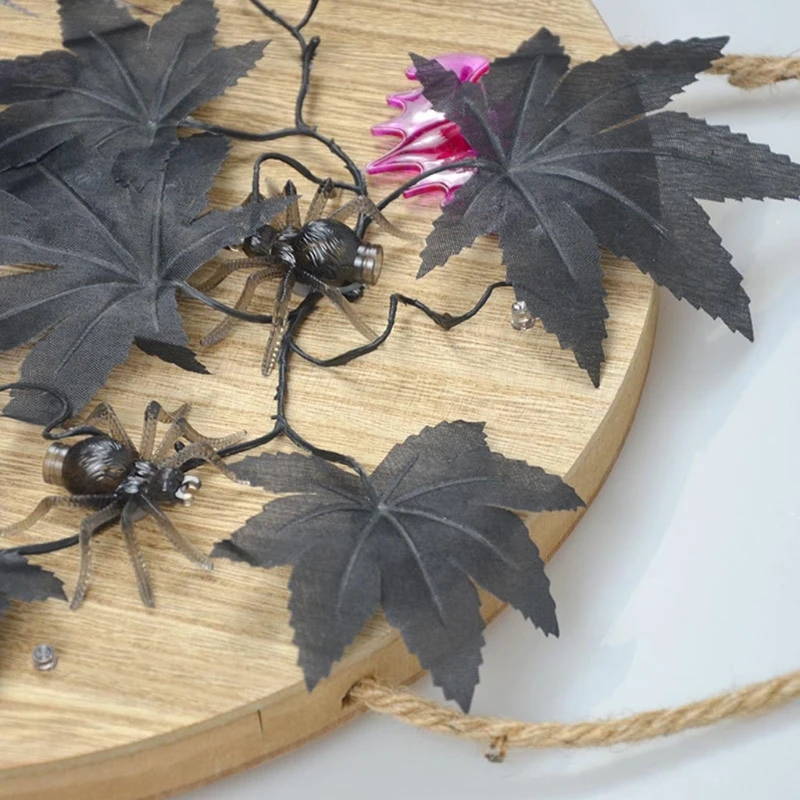 35ED Хэллоуин кленовый лист дом с приведениями светящаяся входная дверь вешалка