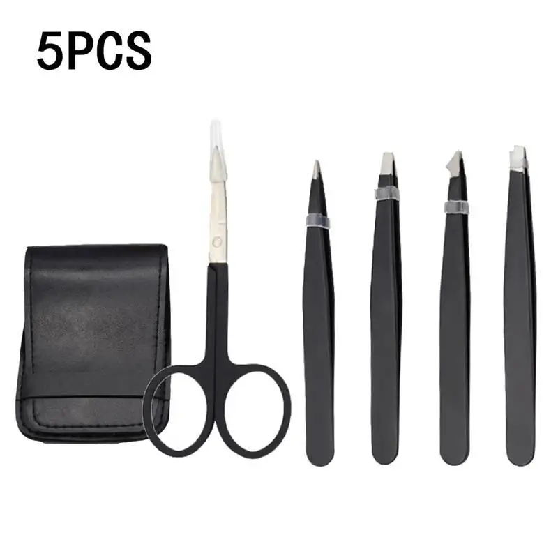 

4/5Pcs Anti-static Stainless Steel Tweezers Maintenance Tools Industrial Precision Straight Tweezers Repair Tools For Eyebrow