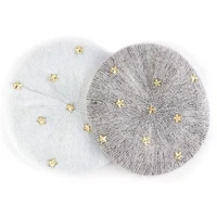 geebro winter beret hat for women holiday gold sliver stars beauty berets solid color bonnet caps warm all matched walking hat