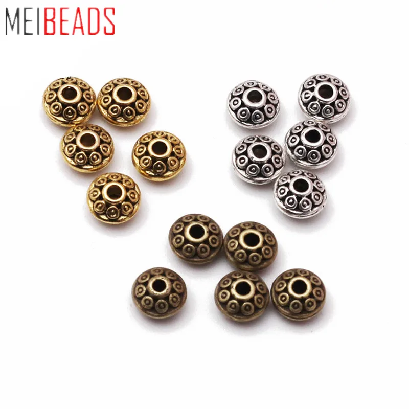 

MEIBEADS 100 шт./пакет 6 мм Классический дирижабль металлические аксессуары для волос ручной работы браслет ожерелье из бисера spacer Бусины DIY ручно...