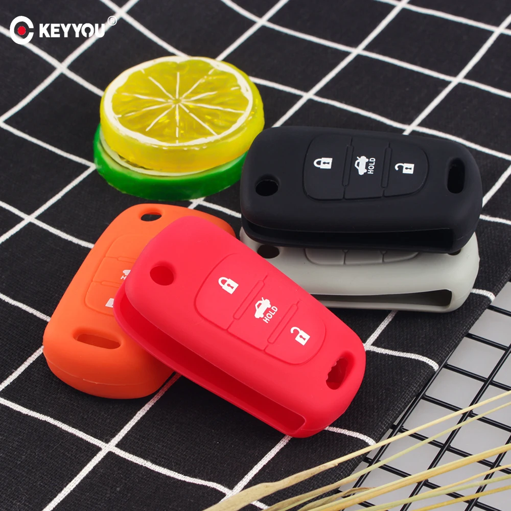 KEYYOU силиконовый чехол для ключей с 3 кнопками для Kia K2 K5 Pro Ceed HYUNDAI i20 i30 i40 SANTA