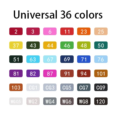 36 Universal set Эскиз маркер для белой доски набор Твин Маркеры кисть для рисования манга Архитектура дизайн товары для рукоделия - Цвет: 36 Universal set