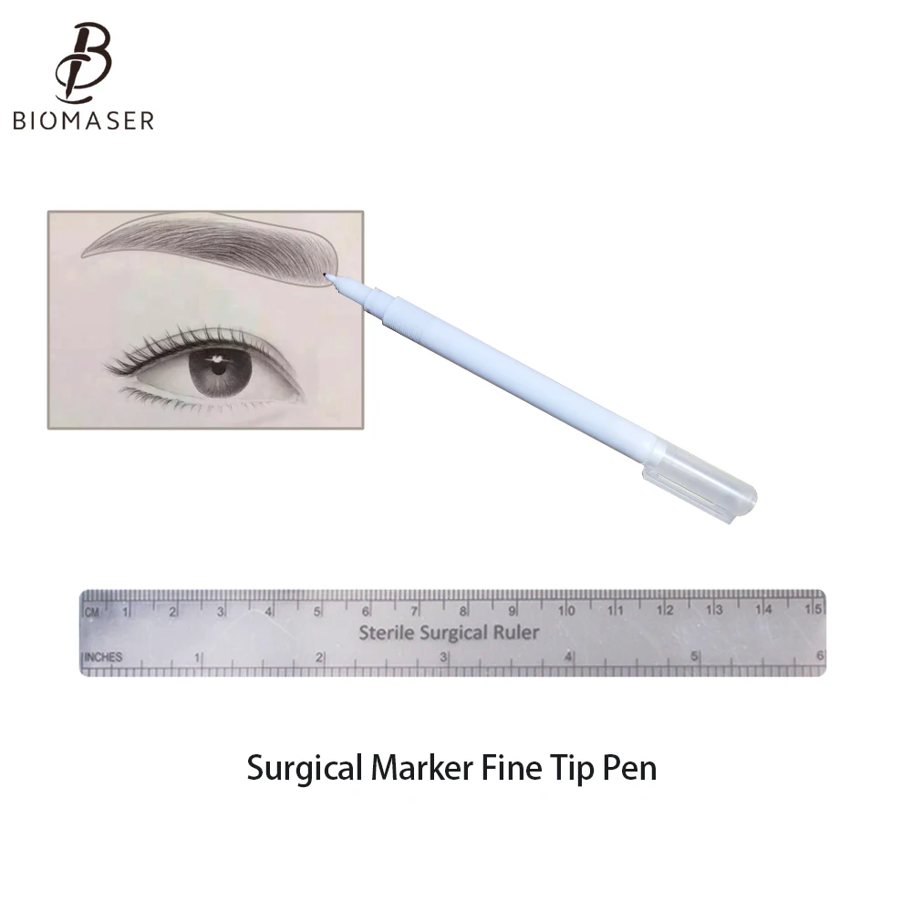 1PCS Marker Pens Surgical Skin Eyebrow Pen Tattoo With Measuring Ruler Microblading Positioning Tool | Красота и здоровье