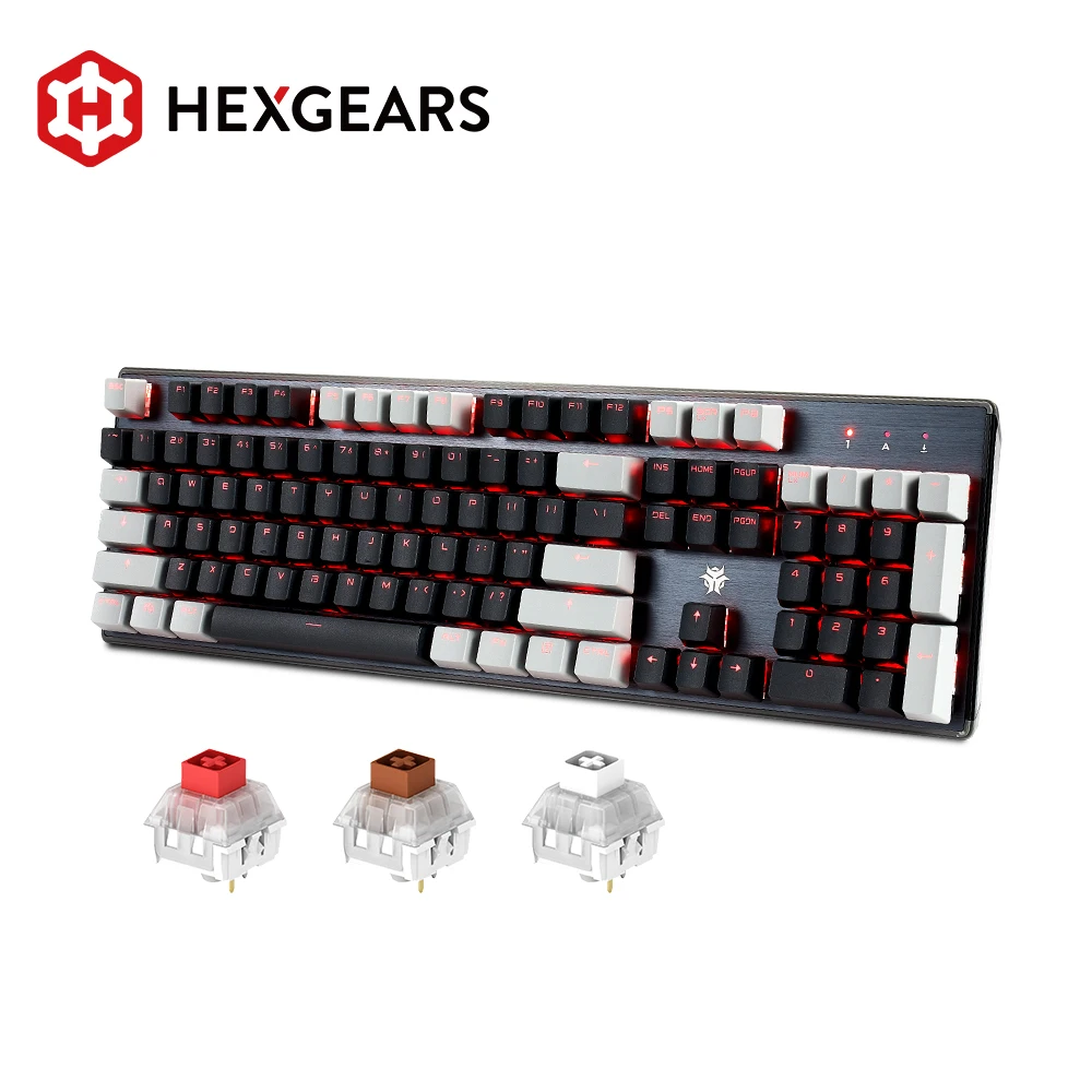 Профессиональная игровая клавиатура HEXGEARS GK715S с 104 клавишами горячей замены Kailh BOX