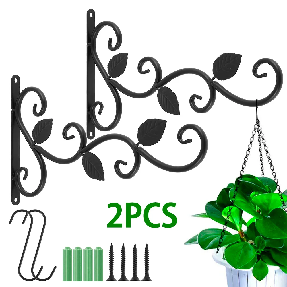 

Metal Hanging Basket Plant Brackets Outdoor Plant Hook Garden Wall-Mounted Hanger Hook Lawn Flower Pots Wall Decoration