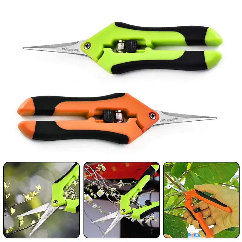 

Stainless Steel Garden Pruning Shears Fruit Picking Scissors Household Potted Trim Weed Branches Scissors Gardening Tools