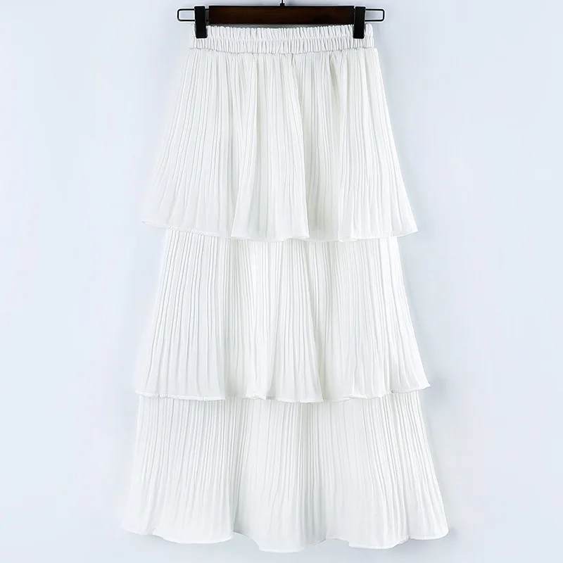

Neploe Japan Style Vintage Polka Dot Women Skirt New Irregular Ruffles Femme Jupe High Waist Bodycon Mid-length Chiffon Skirts