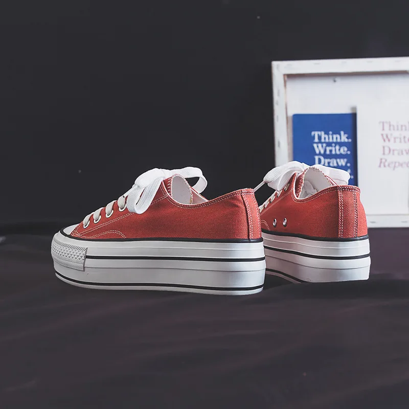 Новинка 2020 парусиновая обувь женская на толстой подошве женские кроссовки