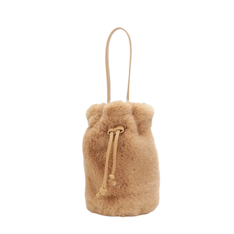 Меховая Сумочка милая плюшевая Портативная сумка-мешок модная сумочка на шнурке