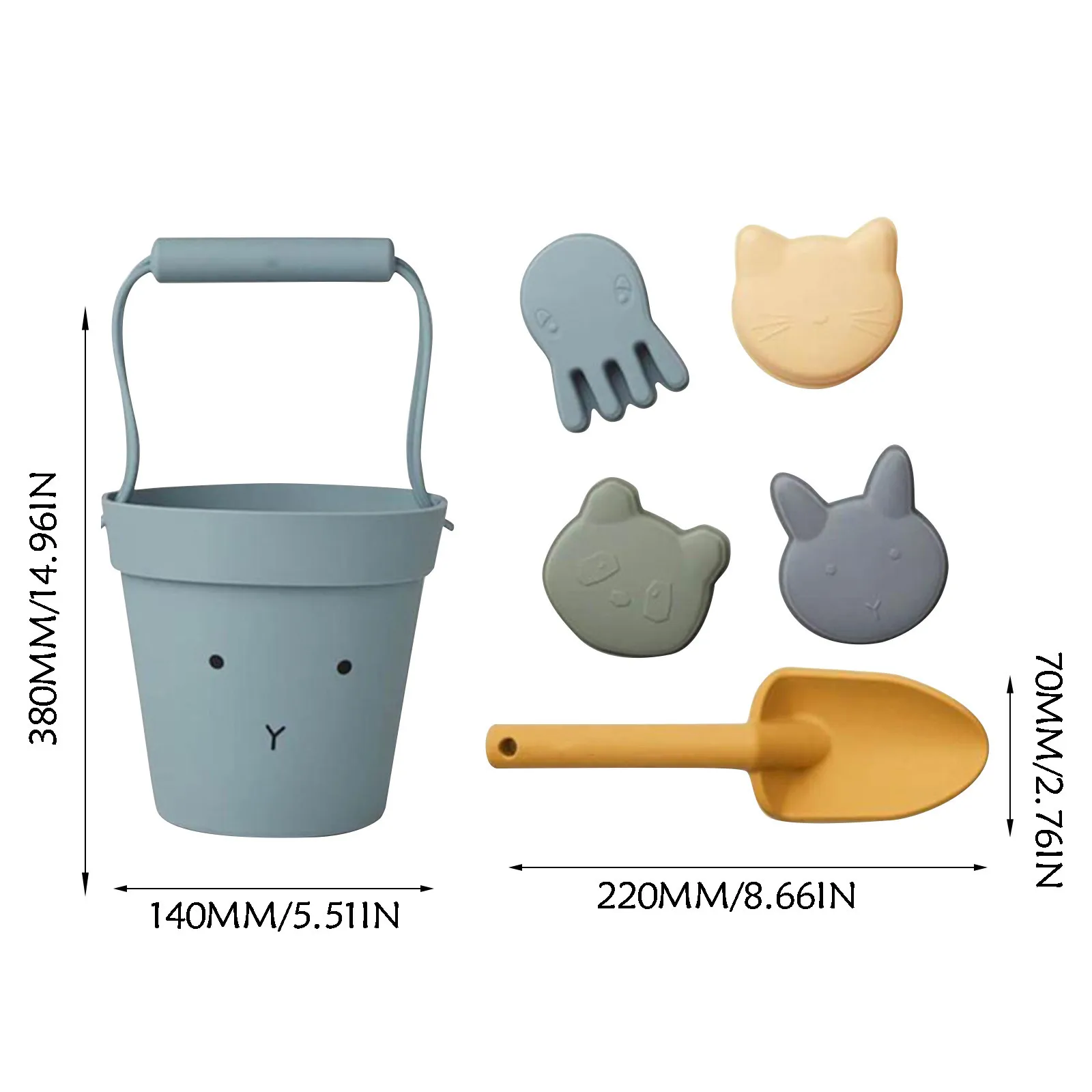 

6pcs Silicone Beach Toys For Kids Digging Sand In Summer Playing Games With Shovel Water Beach Play Sand Water Game Play Cart