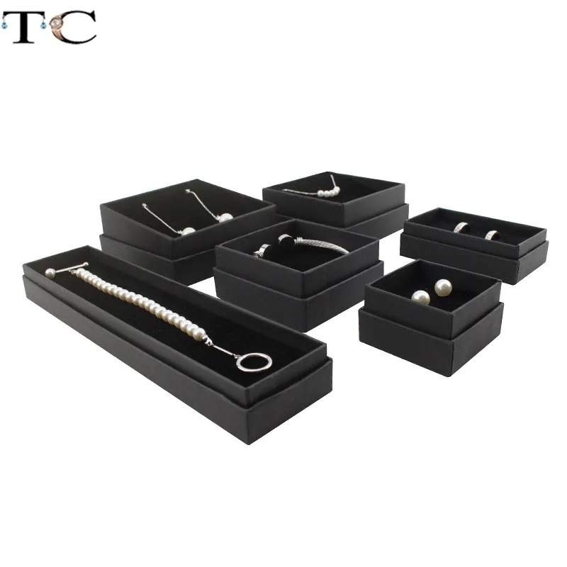 Крафт-бумага коробка для ювелирных изделий ожерелье держатель кольцо