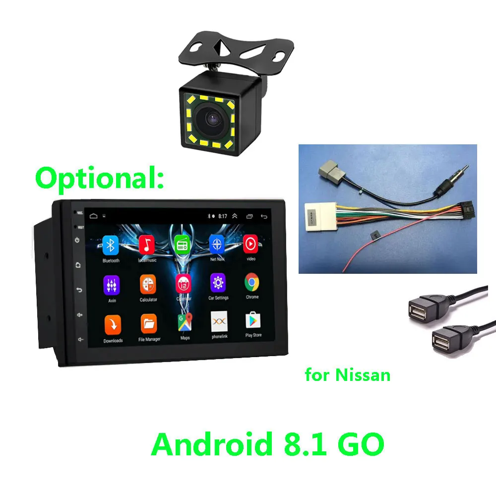7inch with camera Автомобильные аксессуары Android 8,1 2 Din Автомобильный Радио Мультимедиа Видео плеер Универсальный Авто Стерео gps карта для Volkswagen Nissan hyundai - Цвет: 7inch with camera