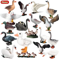 oenux farm model simulation swan goose gaggle duck flock action figures poultry animals figurine pvc miniature lovely kids toy