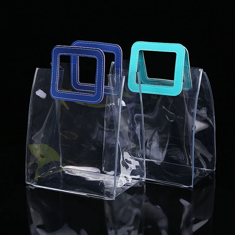 

clear jelly bag gift pvc shopping bag transparent woman's handbag plastic grocery tote bag