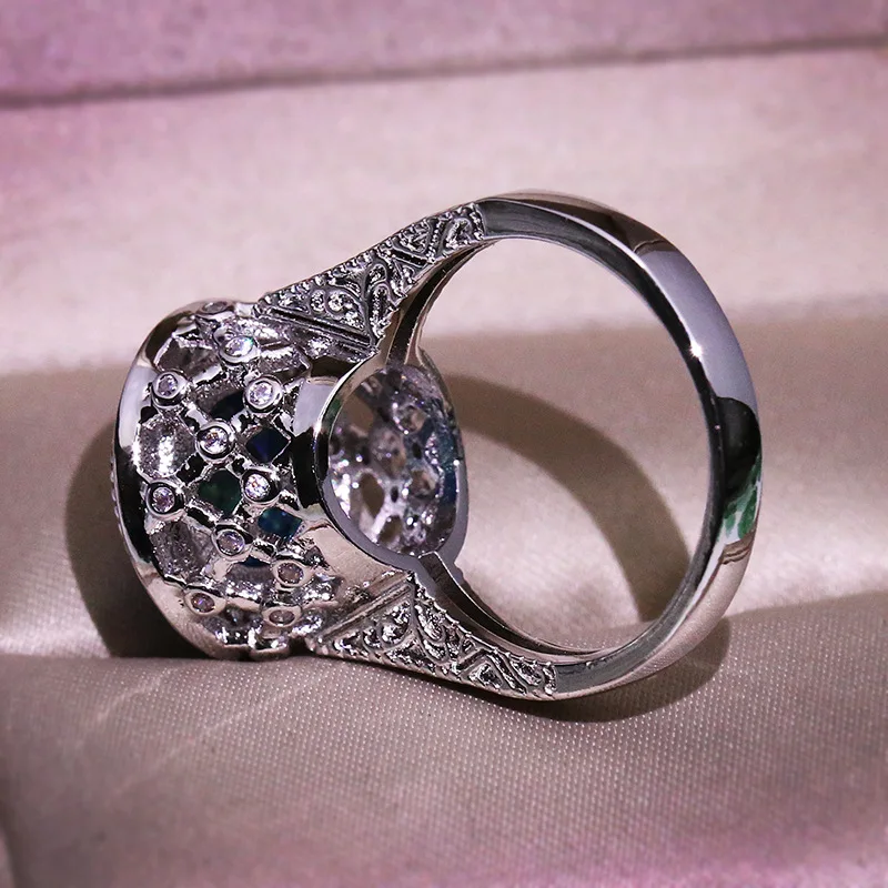 Женское Обручальное кольцо с большим камнем обручальное белым кристаллом из