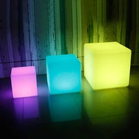 1pc rgbw cordless led cube stool light rechargeable remote control led cube seat chair lamps for bar garden wedding party decor