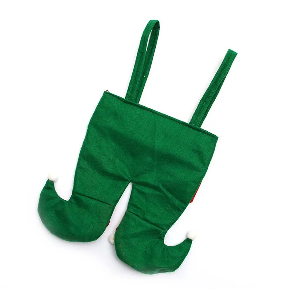 

2020 New Christmas Elf Candy Bags Santa Elf Spirit Pants Treat Pocket Decor Beautiful Gift Candy Bottle Holiday Party Gifts Bags
