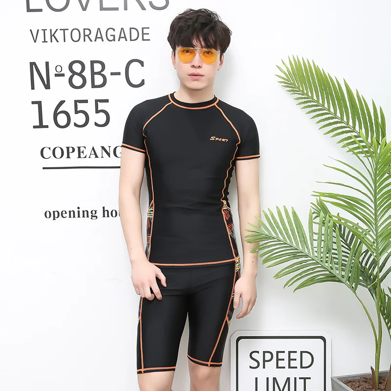 

Mens Swimsuit Quick-Dry Half Sleeve Sun Protection Clothing Snorkeling Surfing Suit Students Training /30