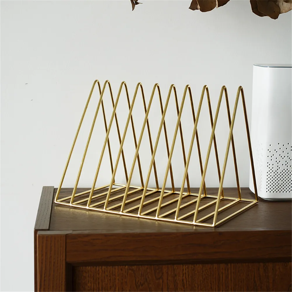 Металлическая книжная полка с покрытием из розового золота книжный блок Офисная