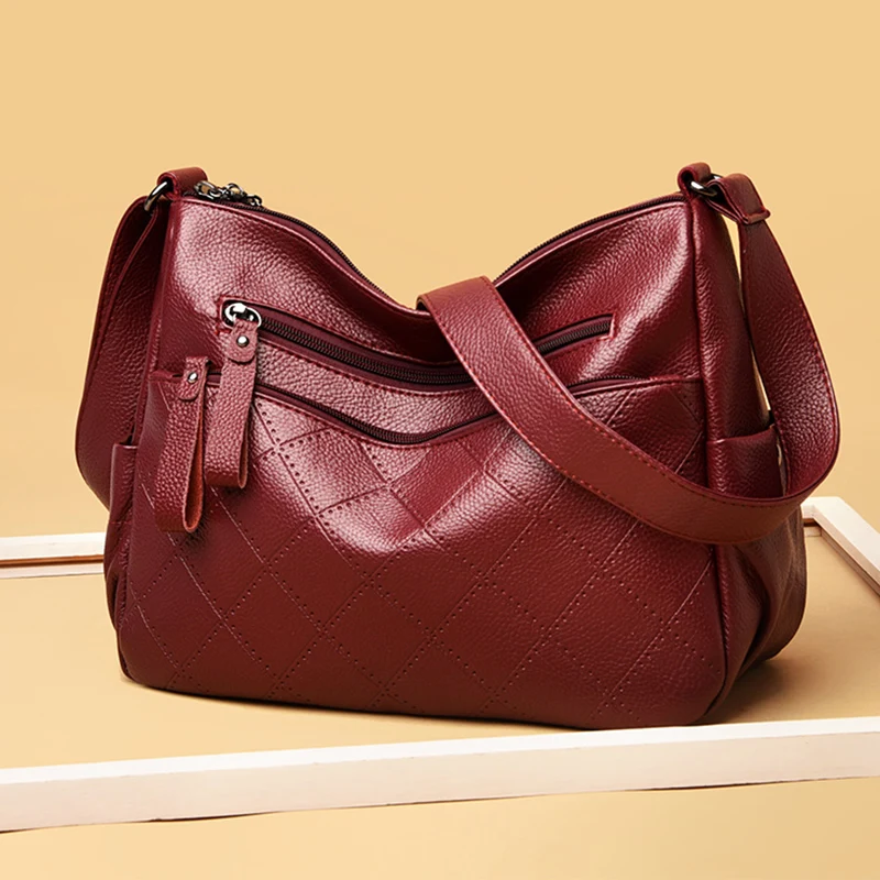 

Simple Lattice Women's Bag 2021 Diamond Lattice Crossbody Bags Solid Color Lozenge Handbags Quilted Flap Female Shoulder Bag Sac