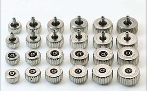 Бесплатная доставка 10 шт. Серебряные Водонепроницаемые часы из нержавеющей стали коронка от 4,5 мм до 7,0 мм большое отверстие 2,5 мм Диаметр выбрать размер