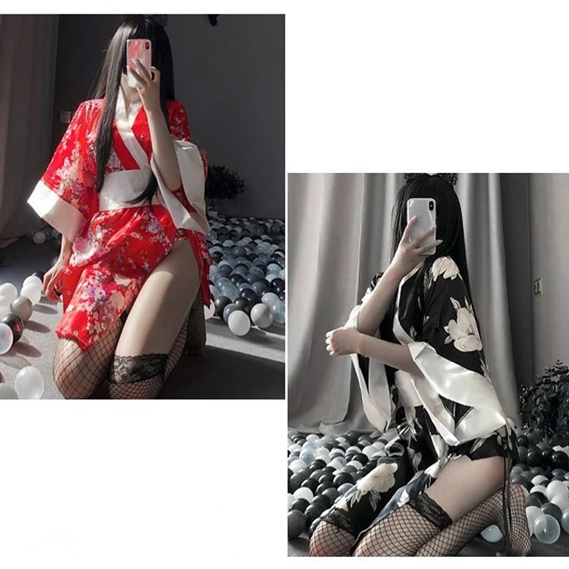 

Japanese Kimono Sexy Cosplay Outfit For Women Style Robe Costumes Pajamas