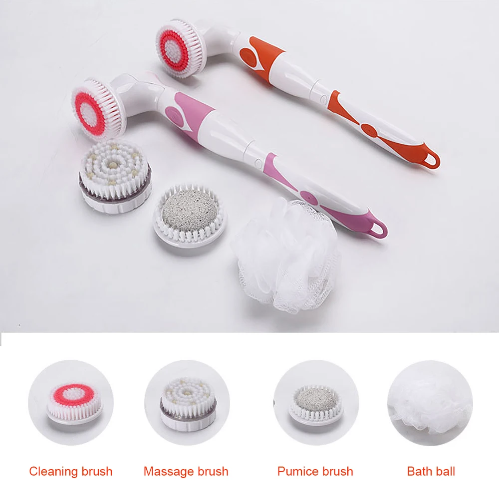 4 в 1 электрическая Массажная щетка для очистки ванной ванны с длинной ручкой
